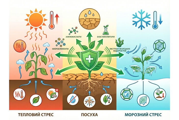 Захист рослин у стресових умовах: спека, посуха, заморозки